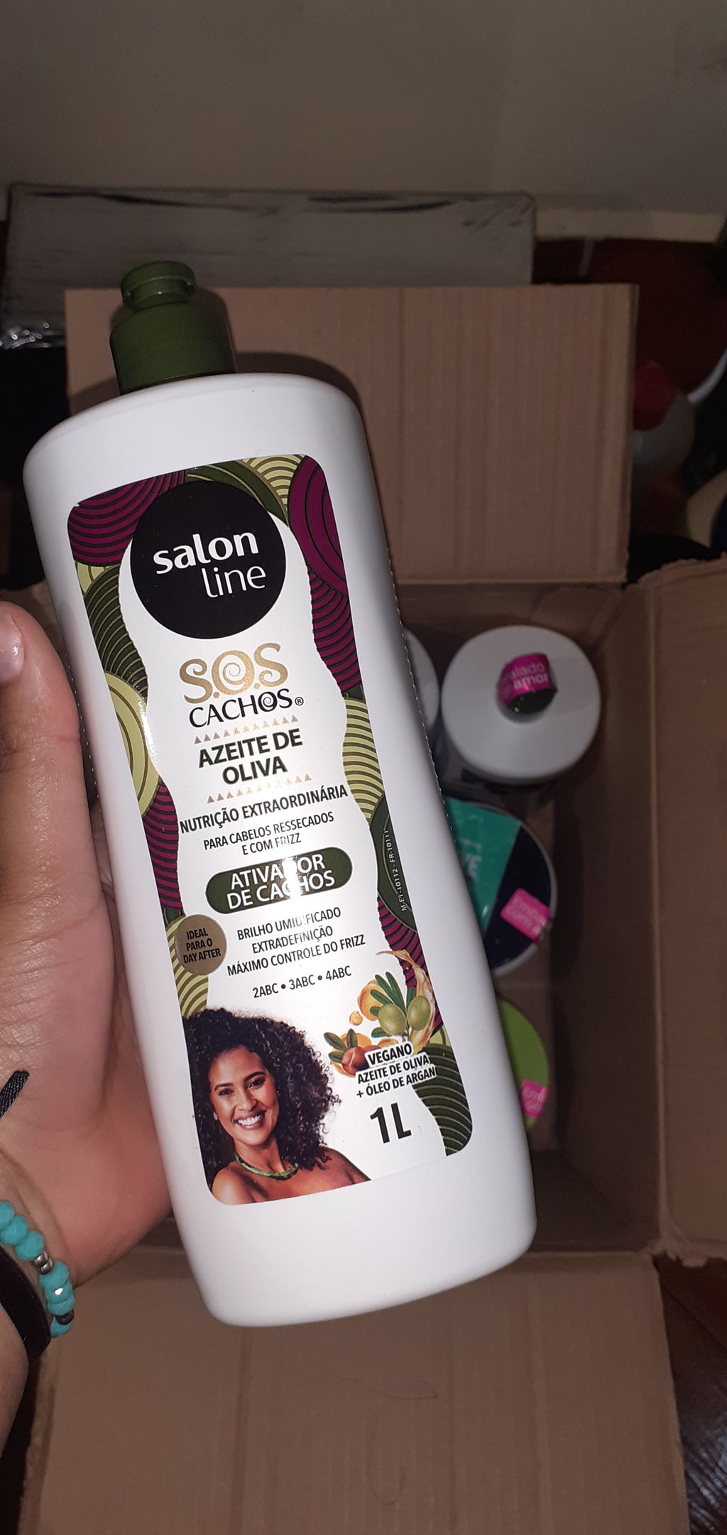 Kit De Lissage Salon Line SOS Cachos à L'huile D'olive - Shampoing + Après-shampoing 2x300ml - Pour Cheveux Crépus/secs - Neuf