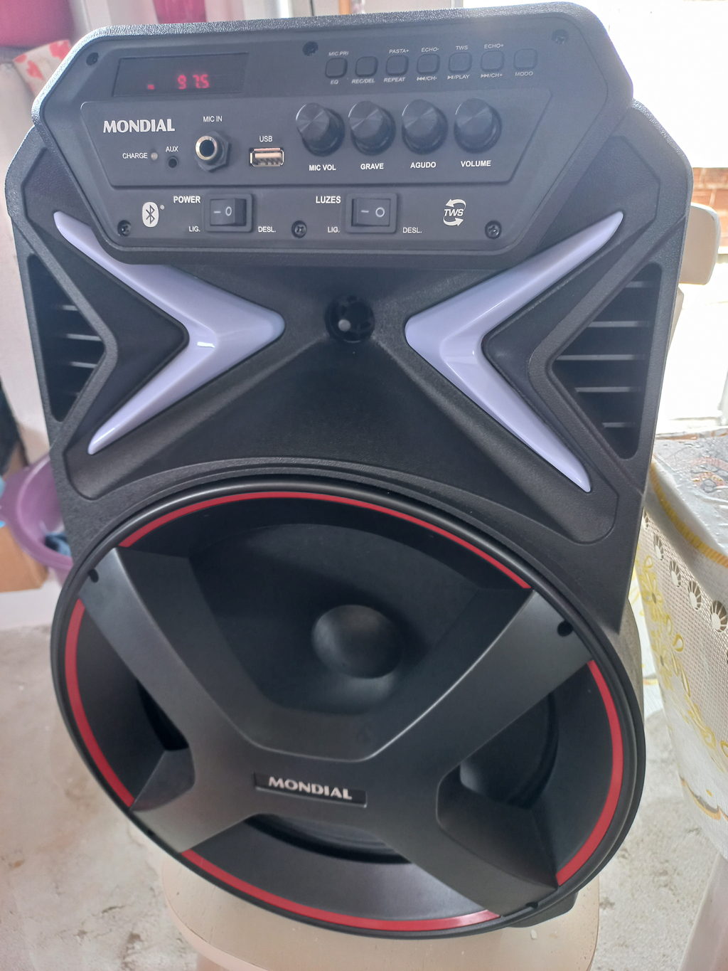 Caixa Amplificada Mondial CM-400 com Bluetooth, | Extra