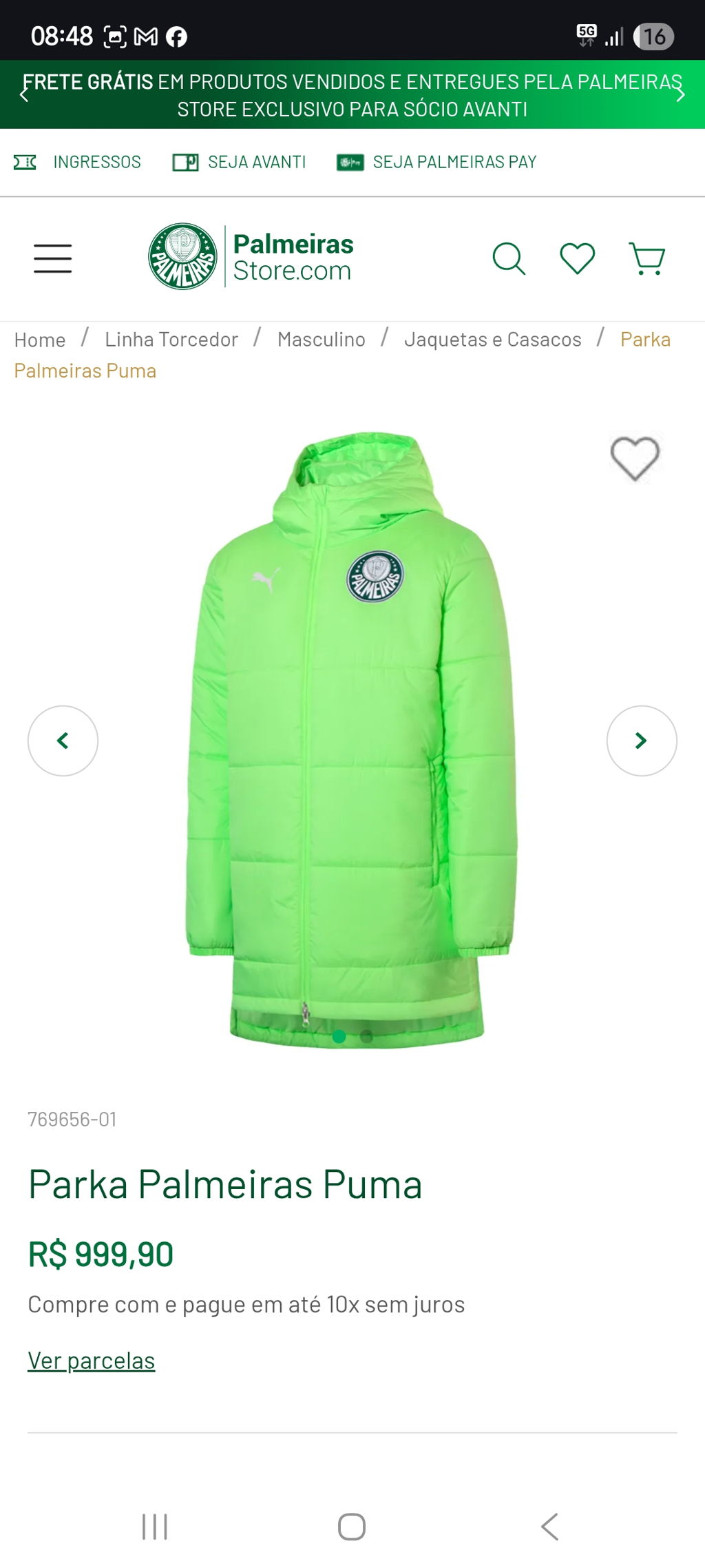 Parka Palmeiras Puma | Palmeiras