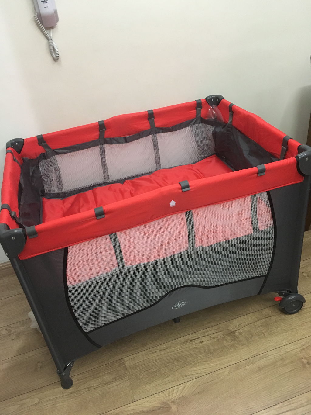 Berço para Bebe Portatil Desmontavel Clingo Smart Vermelho - Maçã Verde Baby