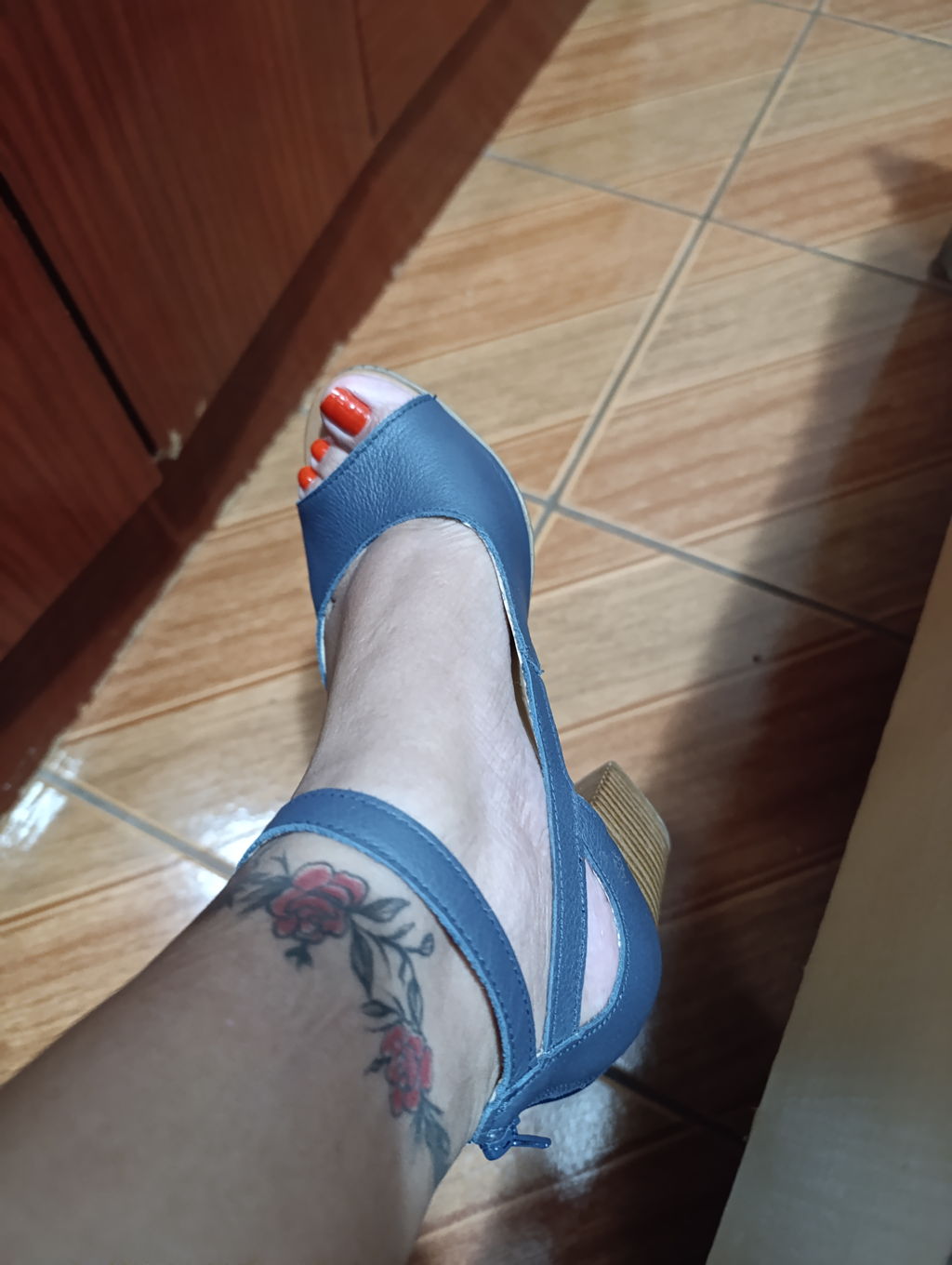 Sandália Peep toe salto bloco Dina Mirtz REF 20707 | Fino Raro