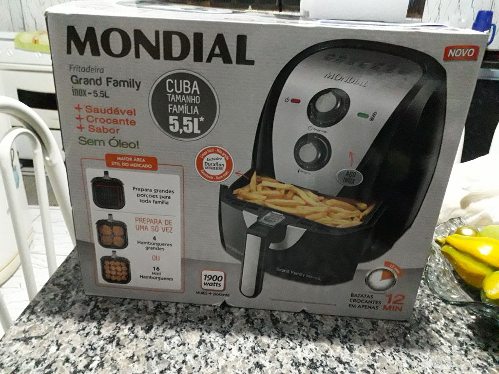 Fritadeira Sem Óleo Air Fryer Mondial Grand Family AF55I 5,5L Preto